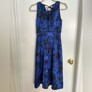 Banana Republic Blue and Black Floral Dress